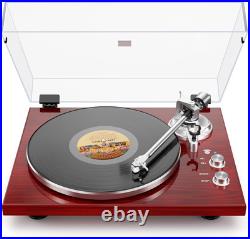 Belt Drive Turntable for Vinyl Record Player, Bluetooth Output, Built-In Phono P