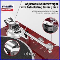 Belt Drive Turntable for Vinyl Record Player Connect with Bluetooth Speakers