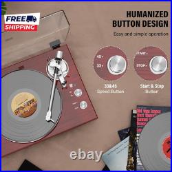 Belt Drive Turntable for Vinyl Record Player Connect with Bluetooth Speakers