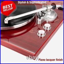 Belt Drive Turntable with Bluetooth Built-In Pre-Amp USB Output Vinyl Player