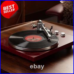 Belt Drive Turntable with Bluetooth Built-In Pre-Amp USB Output Vinyl Player