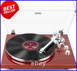 Belt Drive Turntable with Bluetooth Built-In Pre-Amp USB Output Vinyl Player