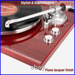 Belt Drive Turntable with Bluetooth Connectivity, Built-in Phono Pre-amp, USB Di