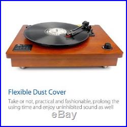 Belt Drive Vintage Record Player 3 Speed Bluetooth Turntable Stereo RCA MP3 USB