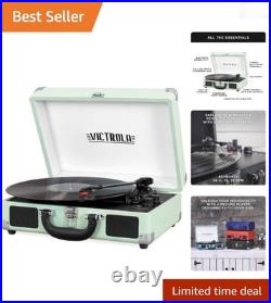 Bluetooth Portable Suitcase Record Player 3-Speed Vinyl with Built-in Speaker
