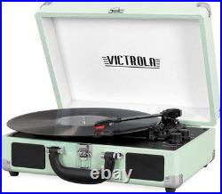 Bluetooth Portable Suitcase Record Player 3-Speed Vinyl with Built-in Speaker