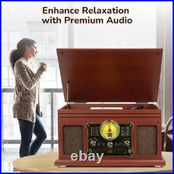 Bluetooth Record Player 10 in 1, 3-Speed Turntable for Vinyl with Speakers, LP