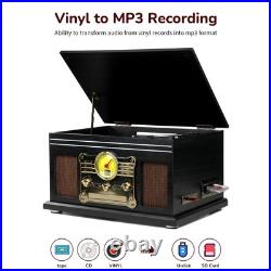 Bluetooth Record Player 10 in 1,3-Speed Turntable for Vinyl with Speakers, LP Bluetooth Record Player 10 in 1,3-Speed Turntable for Vinyl with Speakers, LP