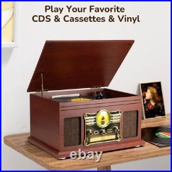 Bluetooth Record Player 10 in 1, 3-Speed Turntable for Vinyl with Speakers, LP