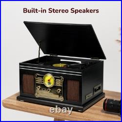 Bluetooth Record Player 10 in 1,3-Speed Turntable for Vinyl with Speakers, LP Bluetooth Record Player 10 in 1,3-Speed Turntable for Vinyl with Speakers, LP