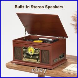 Bluetooth Record Player 10 in 1, 3-Speed Turntable for Vinyl with Speakers, LP
