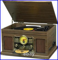 Bluetooth Record Player 10 in 1, 3-Speed Turntable for Vinyl with Speakers, LP t