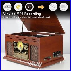 Bluetooth Record Player 10 in 1, 3-Speed Turntable for Vinyl with Speakers, LP t