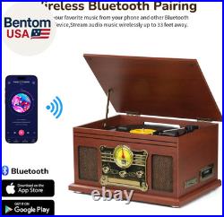 Bluetooth Record Player 10 in 1, 3-Speed Turntable for Vinyl with Speakers, LP t