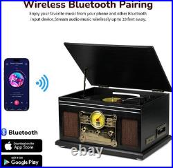 Bluetooth Record Player 10 in 1, 3-Speed Turntable for Vinyl with Speakers, LP t Bluetooth Record Player 10 in 1, 3-Speed Turntable for Vinyl with Speakers, LP t