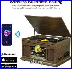 Bluetooth Record Player 10 in 1, 3-Speed Turntable for Vinyl with Speakers, LP t