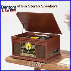 Bluetooth Record Player 10 in 1, 3-Speed Turntable for Vinyl with Speakers, LP t