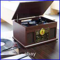 Bluetooth Record Player 10 in 1, 3-Speed Turntable for Vinyl with Speakers, LP t