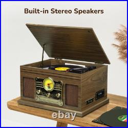 Bluetooth Record Player 10 in 1, 3-Speed Turntable for Vinyl with Speakers, LP t