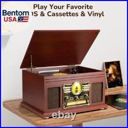 Bluetooth Record Player 10 in 1, 3-Speed Turntable for Vinyl with Speakers, LP t