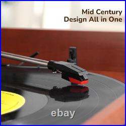 Bluetooth Record Player 10 in 1, 3-Speed Turntable for Vinyl with Speakers, LP t