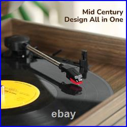 Bluetooth Record Player 10 in 1, 3-Speed Turntable for Vinyl with Speakers, LP t