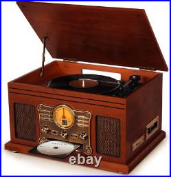 Bluetooth Record Player 10 in 1, 3-Speed Turntable for Vinyl with Speakers, LP t