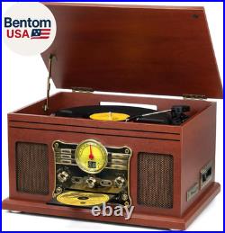 Bluetooth Record Player 10 in 1, 3-Speed Turntable for Vinyl with Speakers, LP t