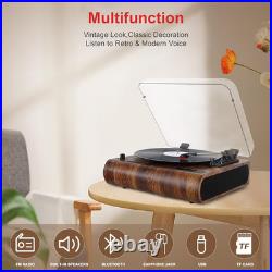 Bluetooth Record Player, 3 Speed Turntable with Built-In Speakers, Retro LP Viny Bluetooth Record Player, 3 Speed Turntable with Built-In Speakers, Retro LP Viny