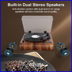 Bluetooth Record Player, 3 Speed Turntable with Built-In Speakers, Retro LP Viny Bluetooth Record Player, 3 Speed Turntable with Built-In Speakers, Retro LP Viny