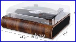 Bluetooth Record Player, 3 Speed Turntable with Built-In Speakers, Retro LP Viny Bluetooth Record Player, 3 Speed Turntable with Built-In Speakers, Retro LP Viny