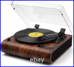 Bluetooth Record Player, 3 Speed Turntable with Built-In Speakers, Retro LP Viny Bluetooth Record Player, 3 Speed Turntable with Built-In Speakers, Retro LP Viny
