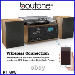 Bluetooth Record Player Turntable, CD Player, Convert LP Vinyl, CD to MP3 Player