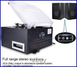 Bluetooth Record Player Turntable with Stereo Speaker, Cassette, Radio