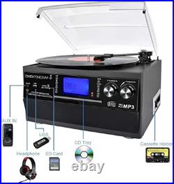 Bluetooth Record Player Turntable with Stereo Speaker, LP Vinyl to MP3