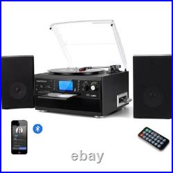 Bluetooth Record Player Turntable with Stereo Speaker, LP Vinyl to MP3 Conver
