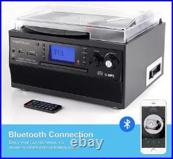 Bluetooth Record Player Turntable with Stereo Speaker, LP Vinyl to MP3 Conver