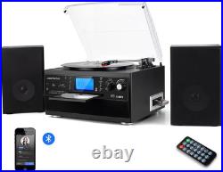 Bluetooth Record Player Turntable with Stereo Speaker, LP Vinyl to MP3 Converter