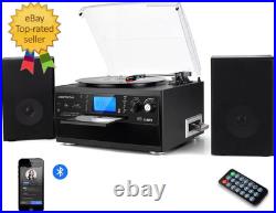 Bluetooth Record Player Turntable with Stereo Speaker, LP Vinyl to MP3 Converter