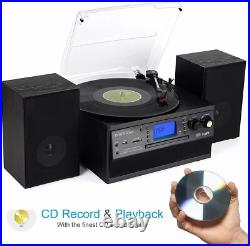Bluetooth Record Player Turntable with Stereo Speaker, LP Vinyl to MP3 Converter