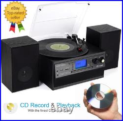 Bluetooth Record Player Turntable with Stereo Speaker, LP Vinyl to MP3 Converter