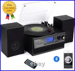 Bluetooth Record Player Turntable with Stereo Speaker, LP Vinyl to MP3 Converter