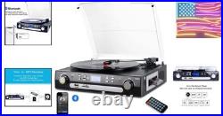 Bluetooth Record Player with Stereo Speakers, Turntable for Vinyl to MP3 with