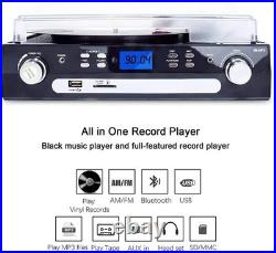Bluetooth Record Player with Stereo Speakers, Turntable for Vinyl to MP3 with