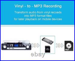 Bluetooth Record Player with Stereo Speakers, Turntable for Vinyl to MP3 with