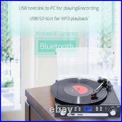 Bluetooth Record Player with Stereo Speakers, Turntable for Vinyl to MP3 with
