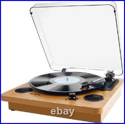 Bluetooth Retro Record Player with Built-in Speakers & Vinyl-to-MP3 Feature