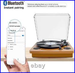 Bluetooth Retro Record Player with Built-in Speakers & Vinyl-to-MP3 Feature