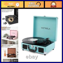 Bluetooth Suitcase Record Player 3-Speed Turntable, Built-in Speakers, RCA & H