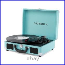 Bluetooth Suitcase Record Player 3-Speed Turntable, Built-in Speakers, RCA & H